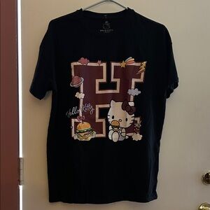 Hello Kitty Black T-Shirt with White Text